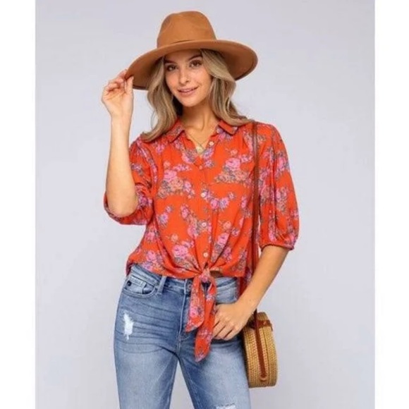 Free People Tops - WOMEN'S CELIA PRINTED BLOUSE SIZE MEDIUM